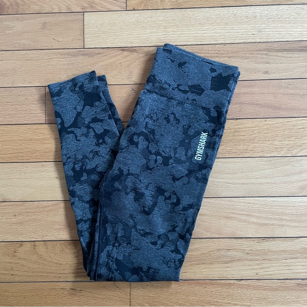 Gymshark Camouflage Gray and Black Leggings